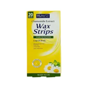 Beauty Formulas Wax Strips for Legs and Body with Chamomile Extract - 20 Strips