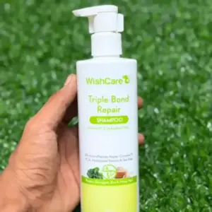 WishCare Triple Bond Repair Shampoo - 5% AminoPeptide Complex & PCA - Repairs Damaged & Frizzy Hair 250ml