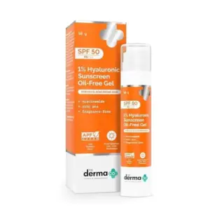 The Derma Co 1% Hyaluronic Sunscreen Oil-Free Matte Gel for Oily & Acne Prone Skin with Niacinamide SPF 50 PA++++ 50g