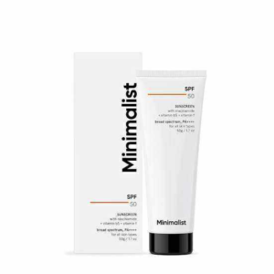 Minimalist Sunscreen Spf 50 Lightweight, No White Cast, Broad Spectrum Pa ++++, Acne Safe| For Men & Women-50 Gm